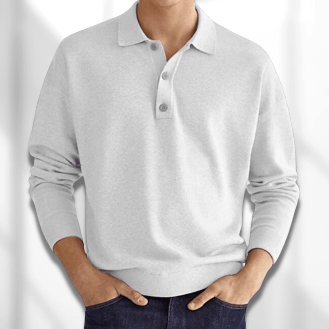 Elegant Khaki Cashmere Polo - Premium Men's Knitwear