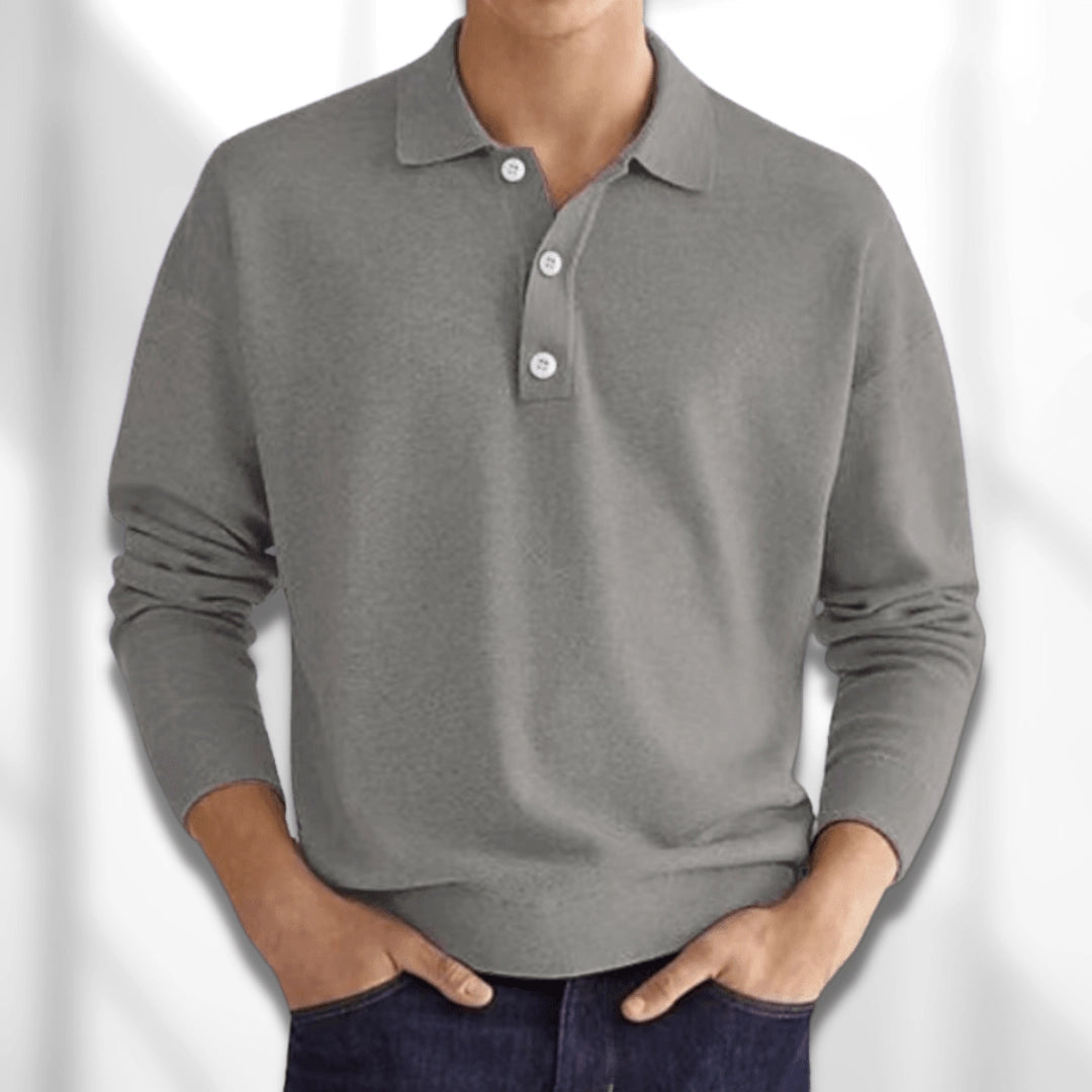 Elegant Khaki Cashmere Polo - Premium Men's Knitwear