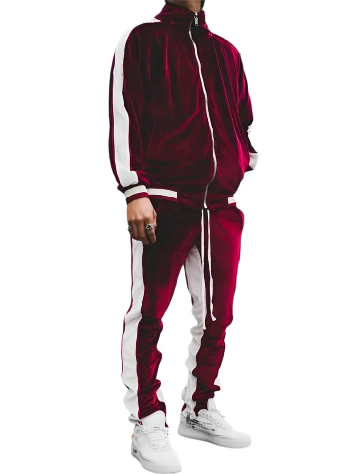 Sleek Royal Blue Velvet Jogging Set | Premium Men's Athletic Wear