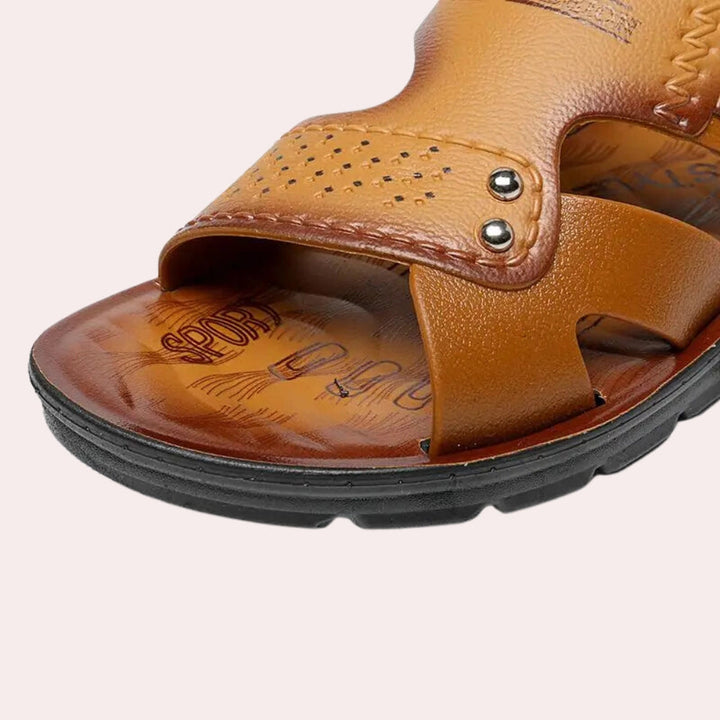 Travis Casual Leather Sandals for Men - Stylish, Versatile, and Airy