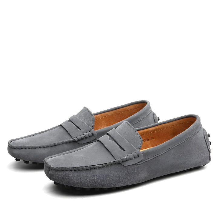 Classic Brown Suede Slip-On Loafers for Men - Easy to Wear Driving Shoe