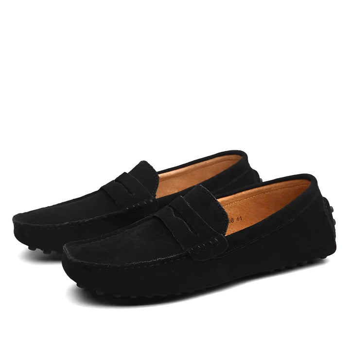Classic Brown Suede Slip-On Loafers for Men - Easy to Wear Driving Shoe