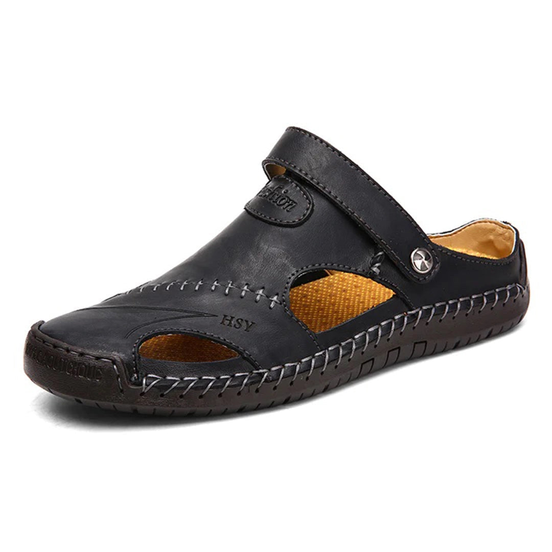 Timothy's Lightweight Brown Slip-On Leather Sandals for Men