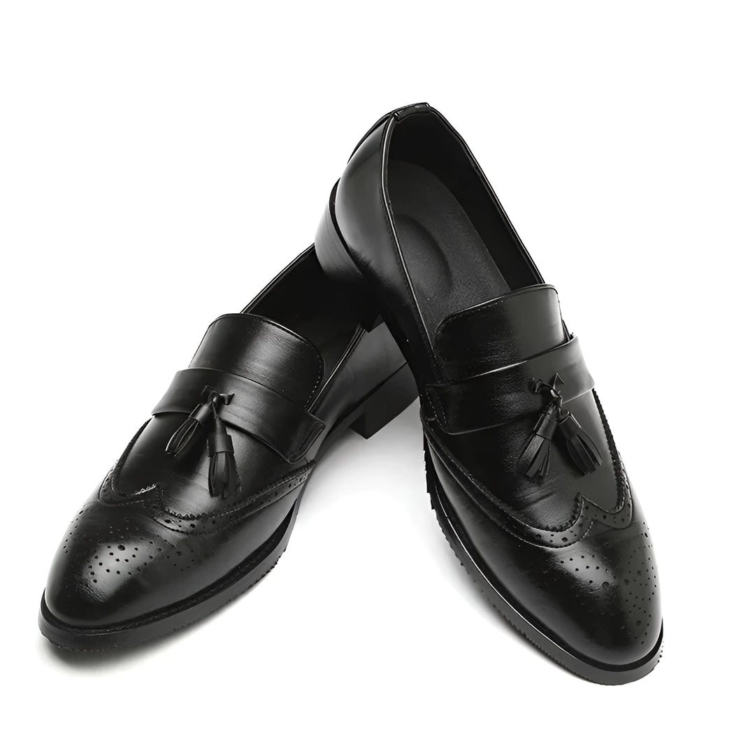 Sophisticated Brown Leather Loafers for Men - Stylish Slip-On Dress Footwear