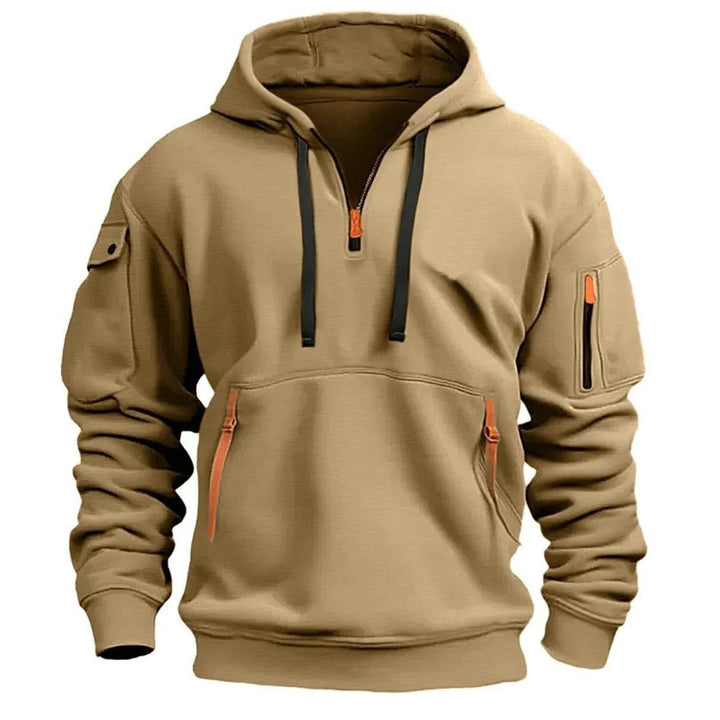 Men’s Performance Hoodie - Versatile Design with Pockets, Zip Closure, and Lightweight Fabric