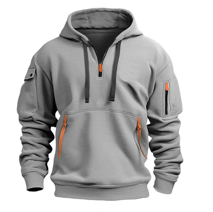 Men’s Performance Hoodie - Versatile Design with Pockets, Zip Closure, and Lightweight Fabric
