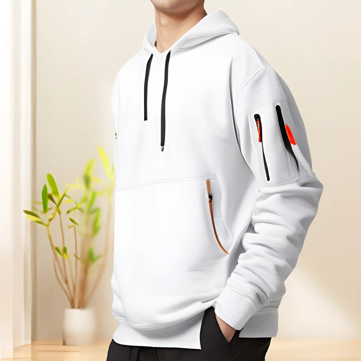 Men’s Performance Hoodie - Versatile Design with Pockets, Zip Closure, and Lightweight Fabric