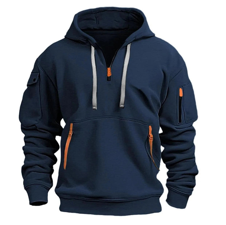 Men’s Performance Hoodie - Versatile Design with Pockets, Zip Closure, and Lightweight Fabric