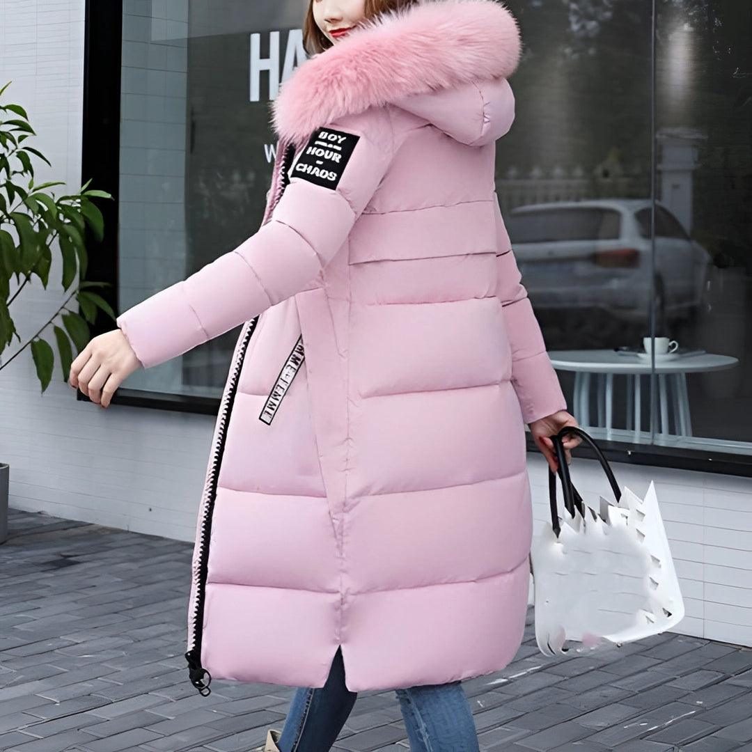 Fiona's Insulated Winter Coat with Fur-Collared Hood
