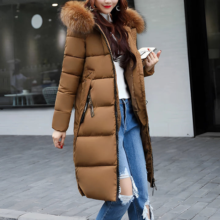 Fiona's Insulated Winter Coat with Fur-Collared Hood