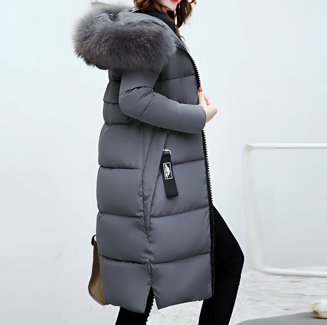 Fiona's Insulated Winter Coat with Fur-Collared Hood