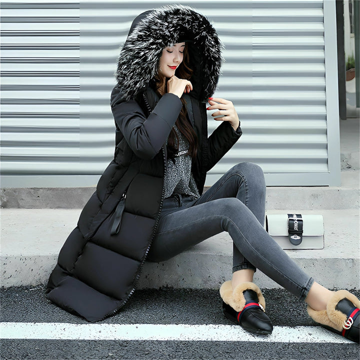 Fiona's Insulated Winter Coat with Fur-Collared Hood