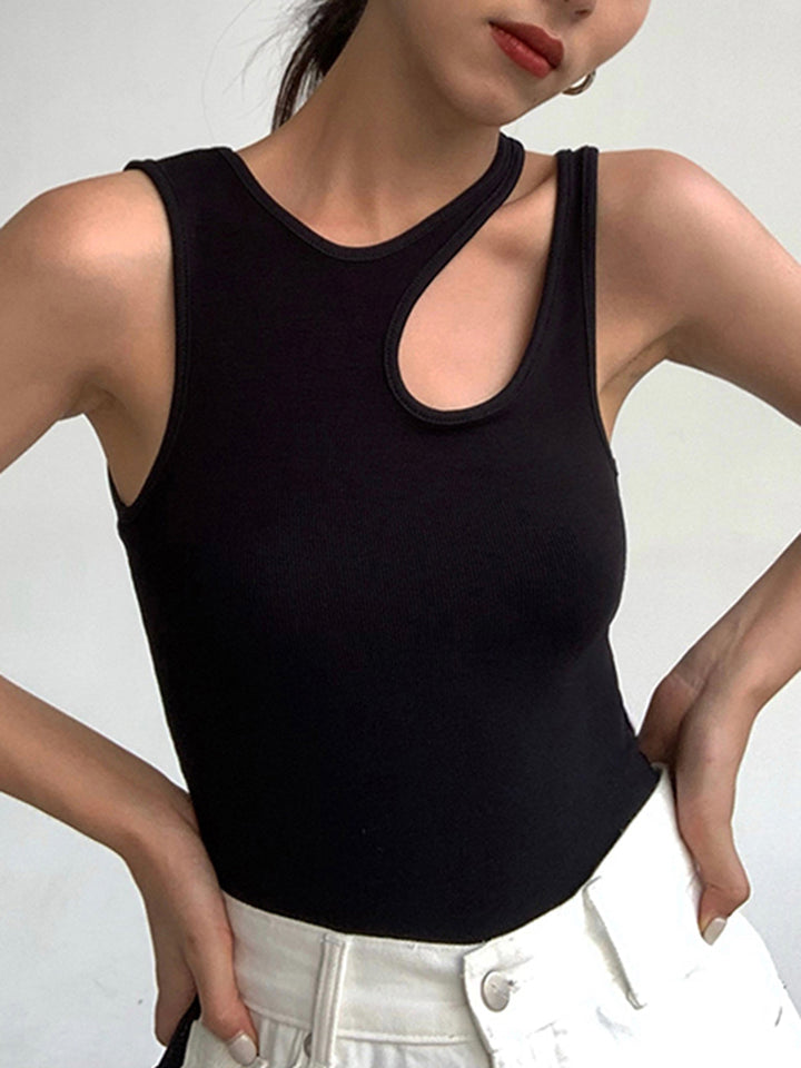 Textured Cutout Sleeveless Top