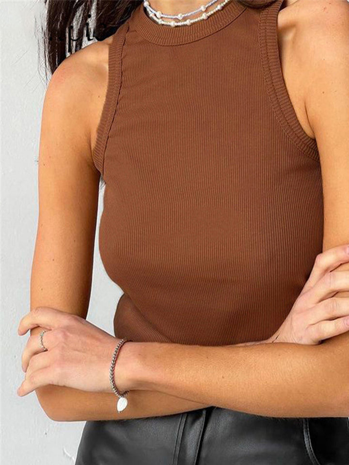 Textured Short Sleeveless Tee