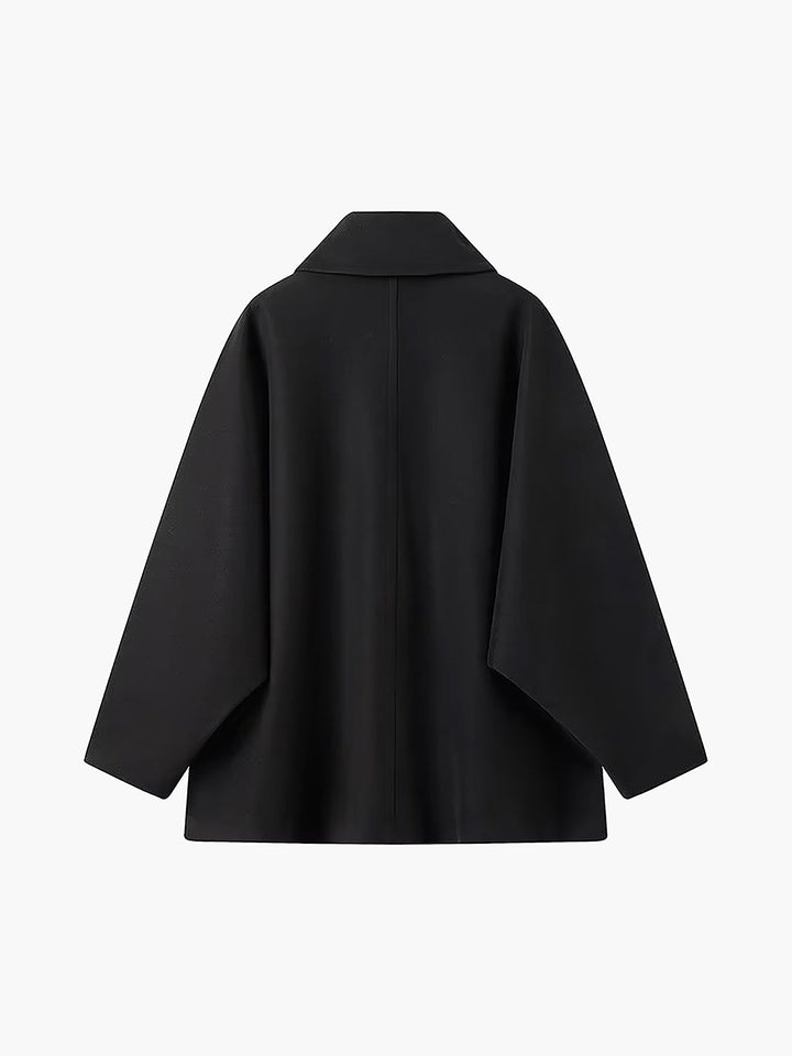 Catherine's Cozy Wool-Blend Long Coat with Button Front