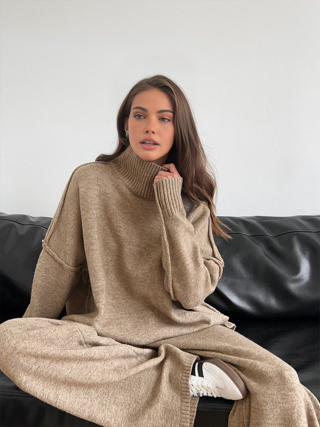 Cozy Knit Turtle Neck Relaxation Ensemble