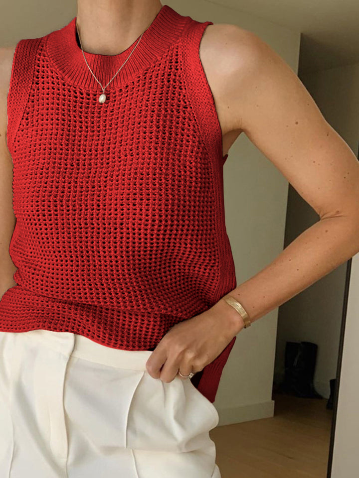 Solid Knit Sleeveless Top