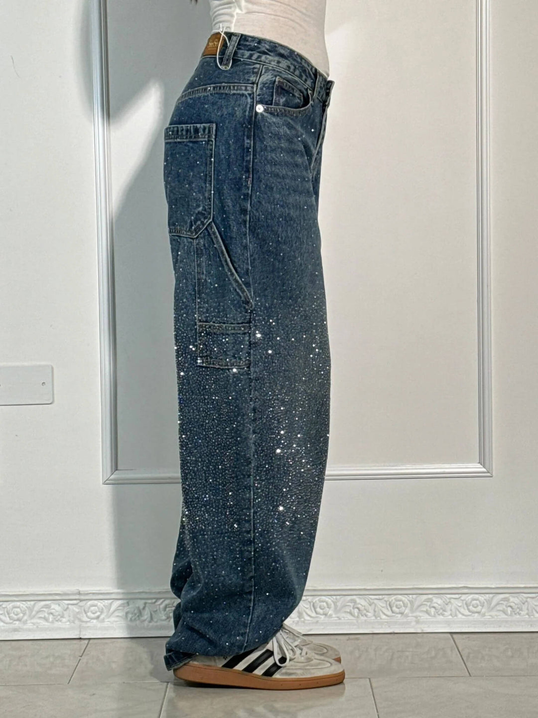 Shiny Denim Carpenter Jeans for Men