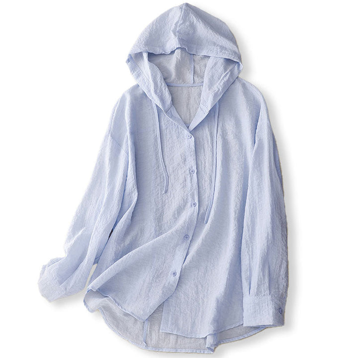 Ava Women's Lightweight Linen Pullover Hoodie