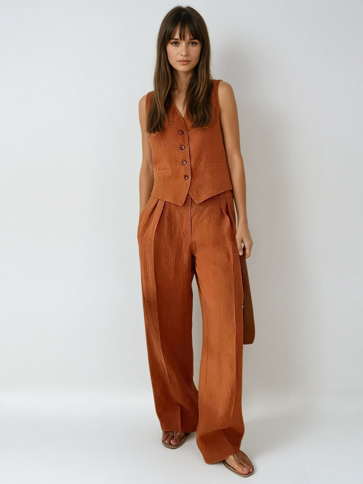 Linen and Cotton Two-Piece Outfit