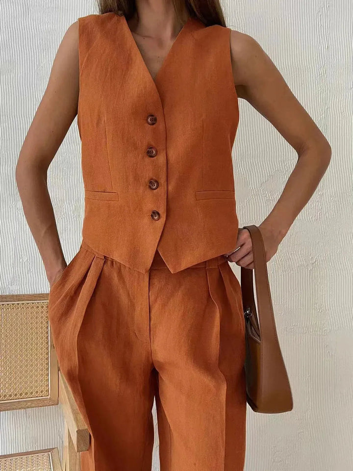 Linen and Cotton Two-Piece Outfit