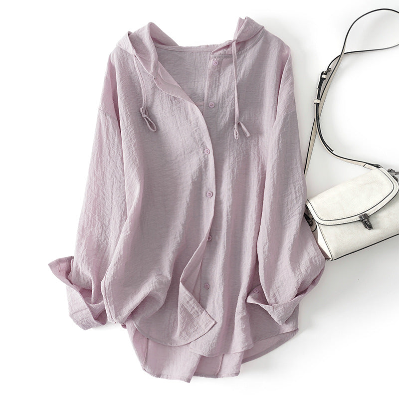 Ava Women's Lightweight Linen Pullover Hoodie