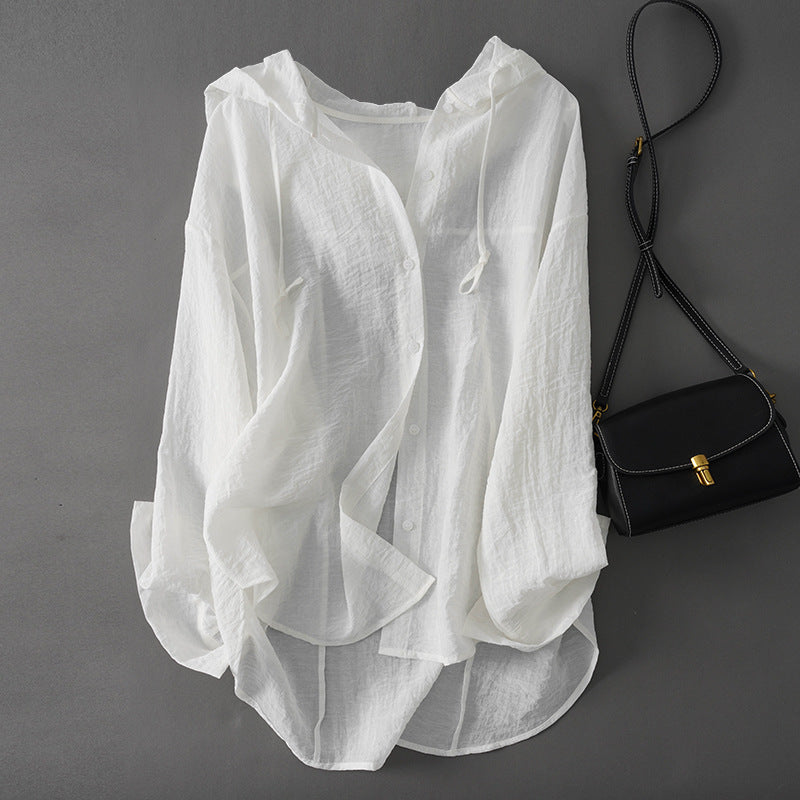 Ava Women's Lightweight Linen Pullover Hoodie