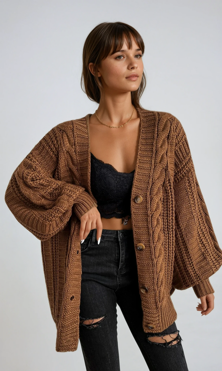 Chunky Knit Open-Front Sweater