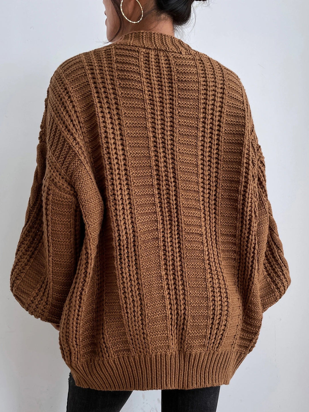 Chunky Knit Open-Front Sweater