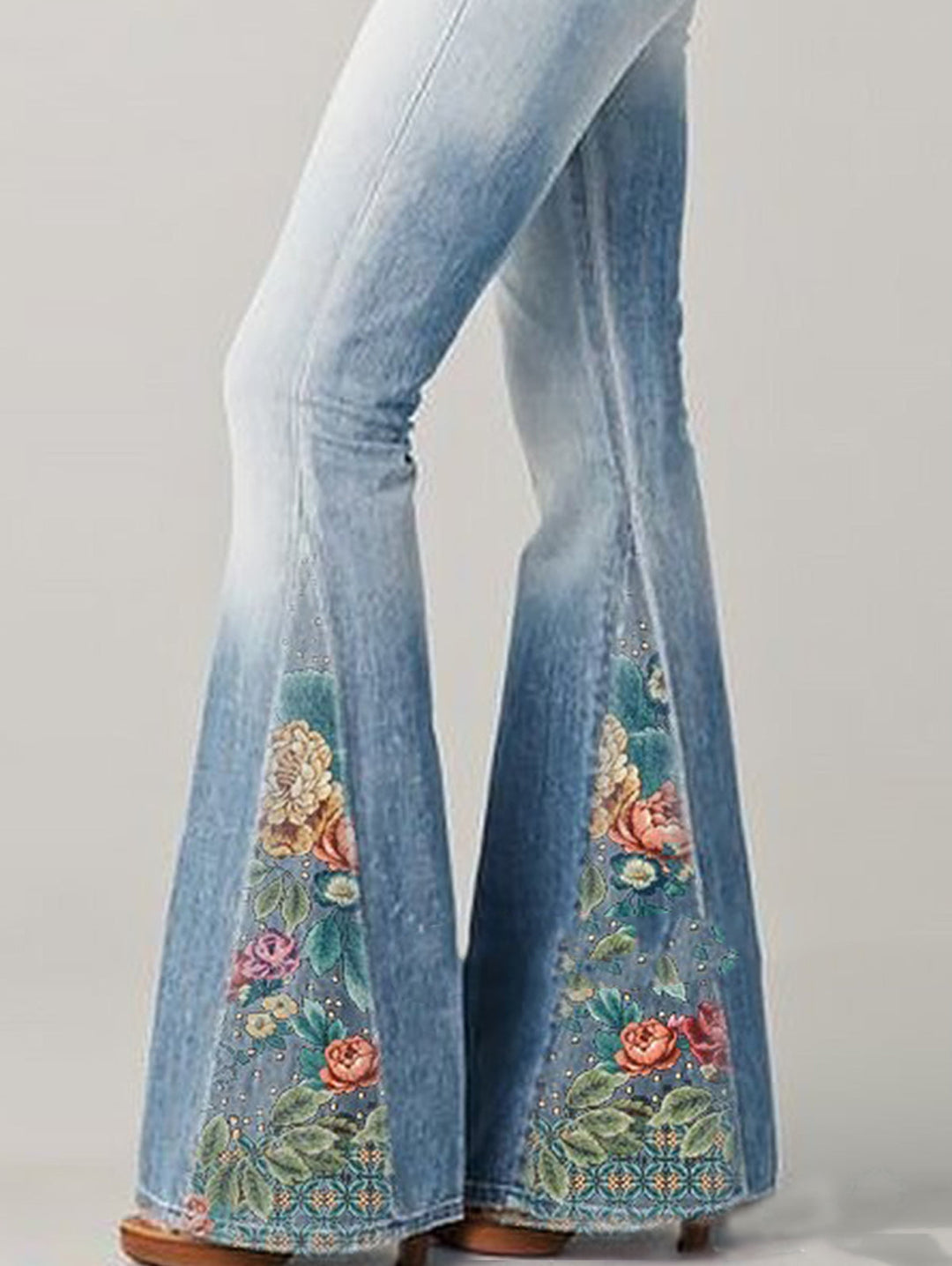 Floral Embroidered Bootcut Jeans for Her