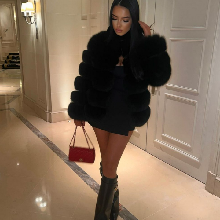 Ladies' Plush Faux Fur Coat