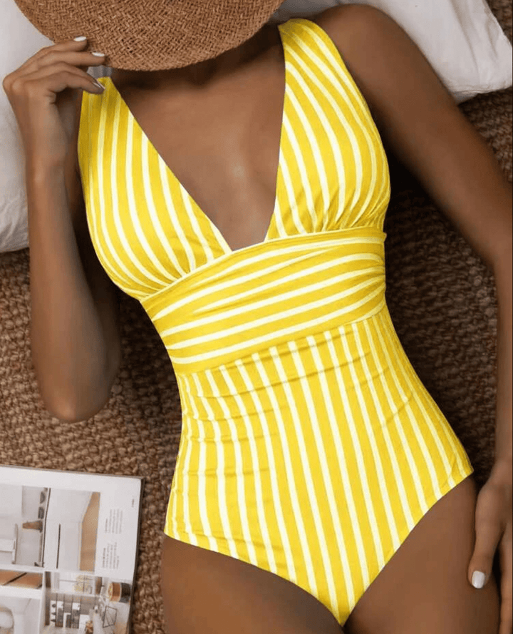 Contemporary Striped Beach Swimwear