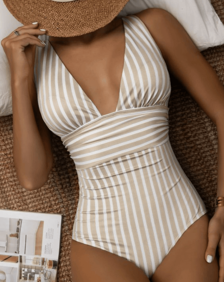 Contemporary Striped Beach Swimwear