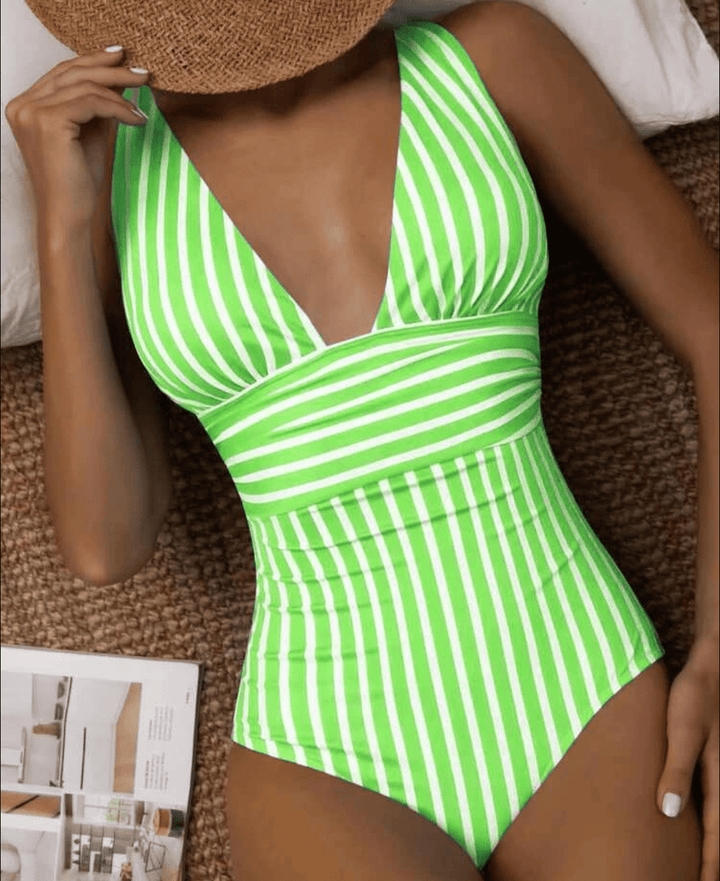 Contemporary Striped Beach Swimwear
