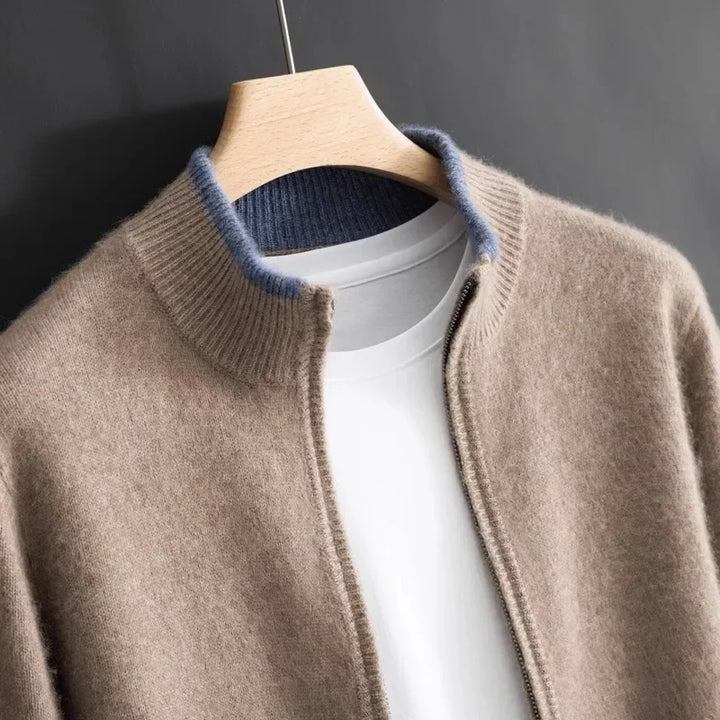 Liam Cashmere Zip-Up Sweater