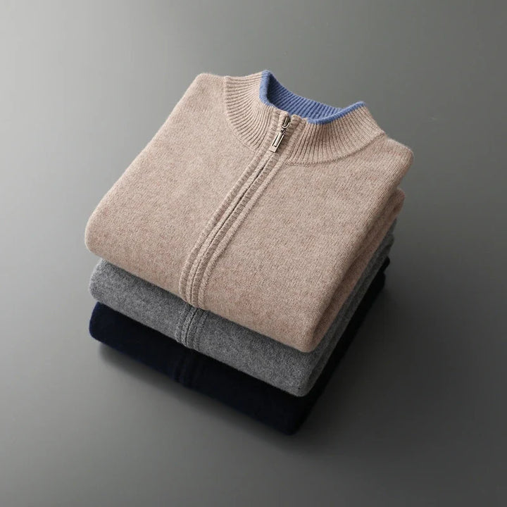 Liam Cashmere Zip-Up Sweater