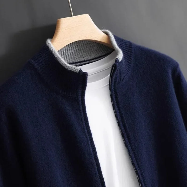 Liam Cashmere Zip-Up Sweater