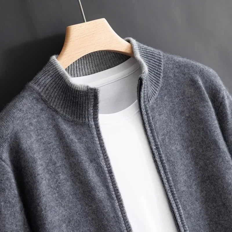 Liam Cashmere Zip-Up Sweater
