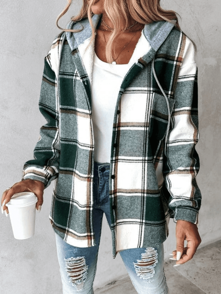 Plaid Women's Hooded Jacket