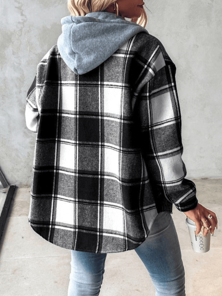 Plaid Women's Hooded Jacket