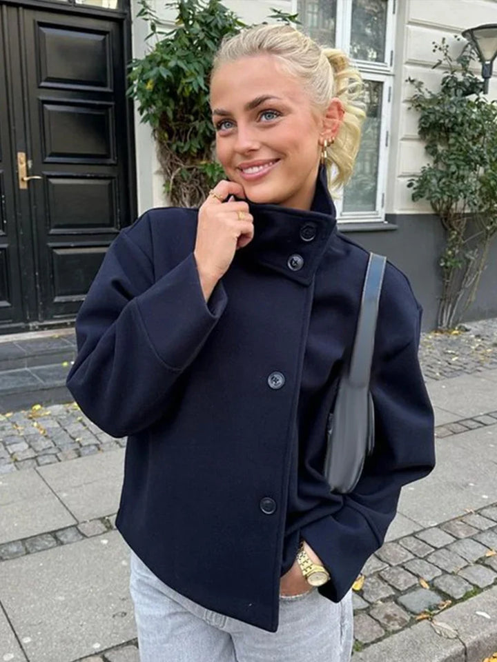 Women's Stand-Up Collar Peacoat