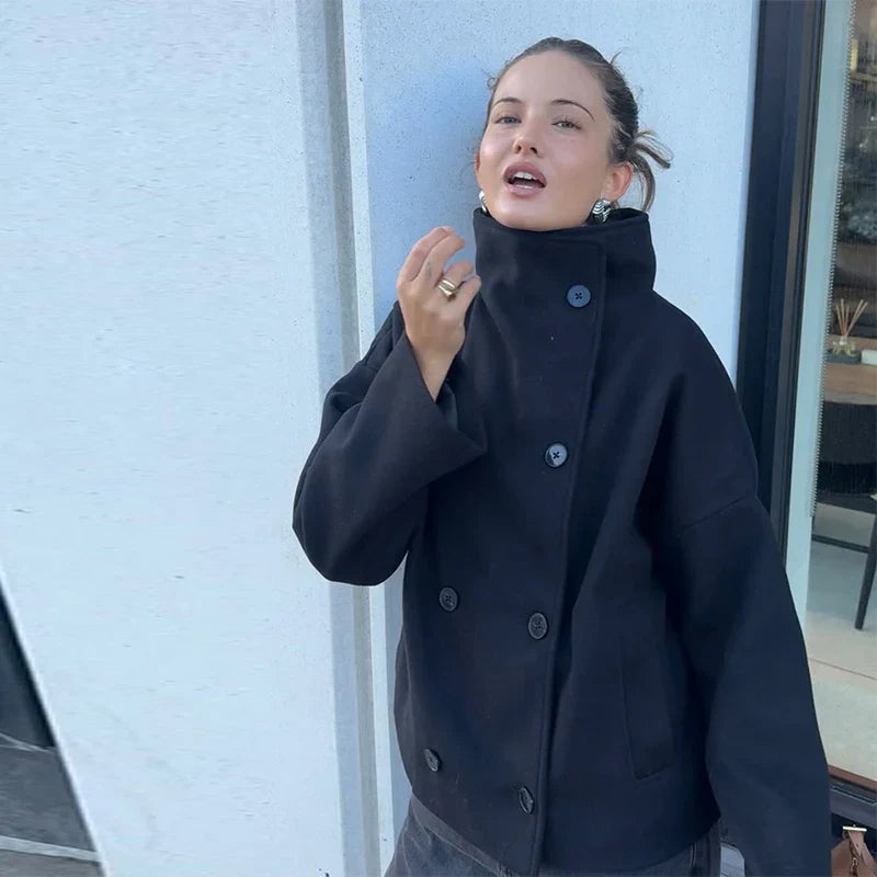 Women's Stand-Up Collar Peacoat