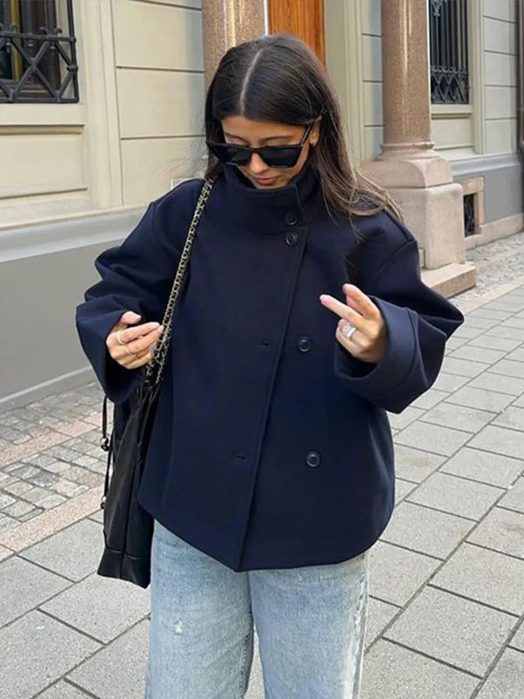 Women's Stand-Up Collar Peacoat