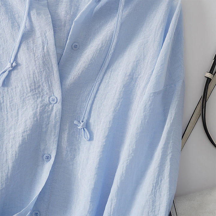 Ava Women's Lightweight Linen Pullover Hoodie