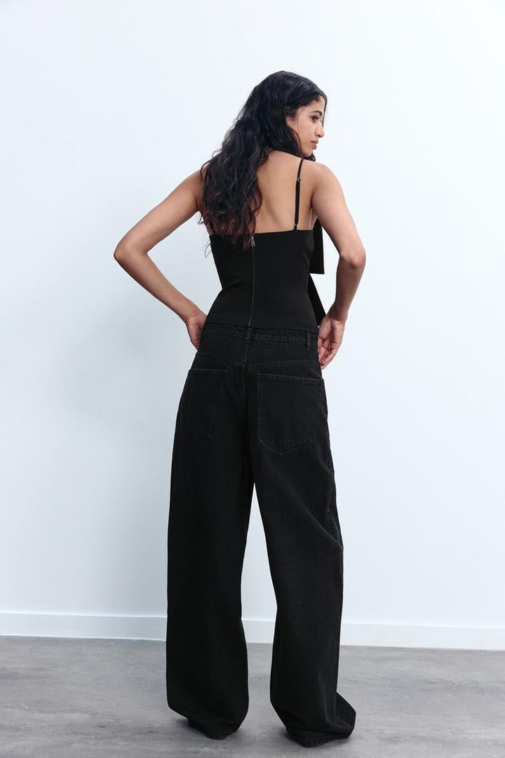 Glittery Bow Tie Short Top