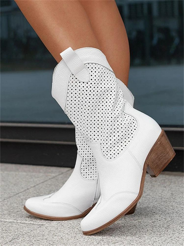 Stylish Women's Western-Inspired Heeled Boots