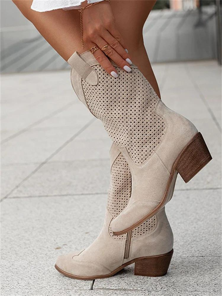 Stylish Women's Western-Inspired Heeled Boots
