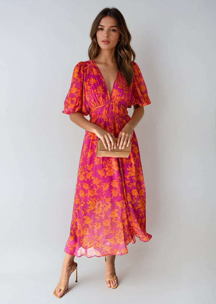 Floral Midi Dress for Summer Gatherings