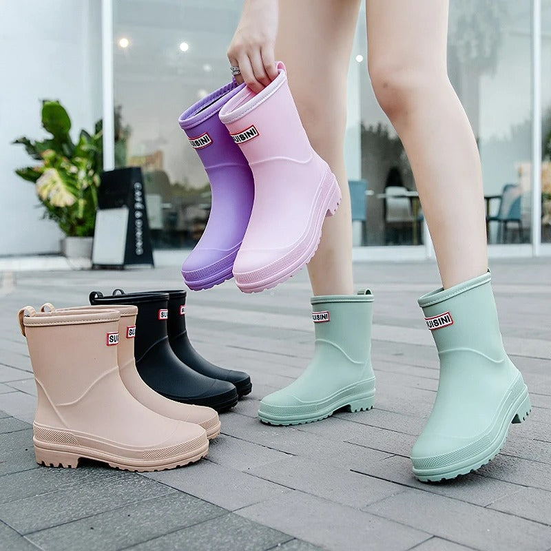 HydraWalker 2.0 | Chic Waterproof Mid-Calf Rain Boots for Ladies