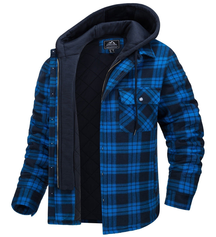 Ethan Warm Lined Checkered Hoodie for Men